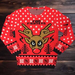 Foo Fighters The Foos FooDolph Reindeer Holiday Ugly Christmas Sweater