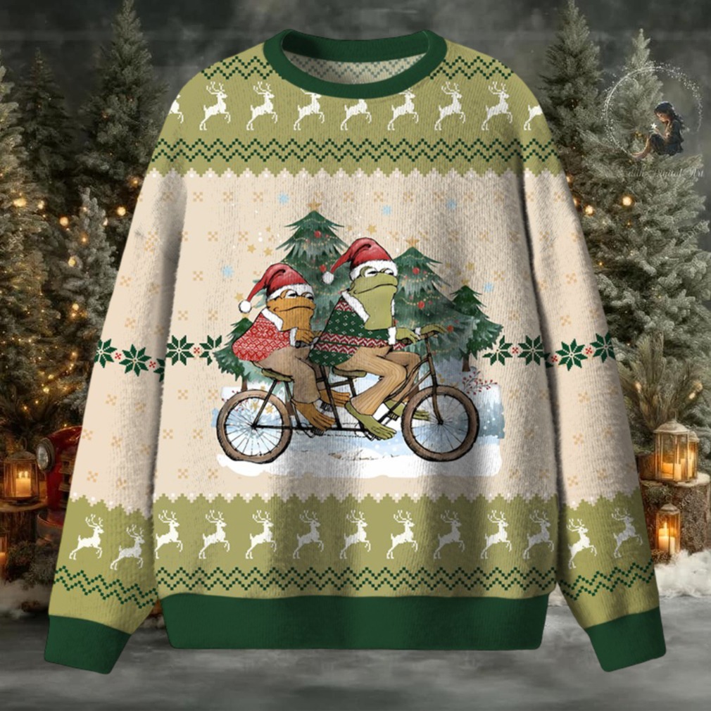 Frog's Christmas Trip Teacher Ugly Fluffy Christmas Sweater