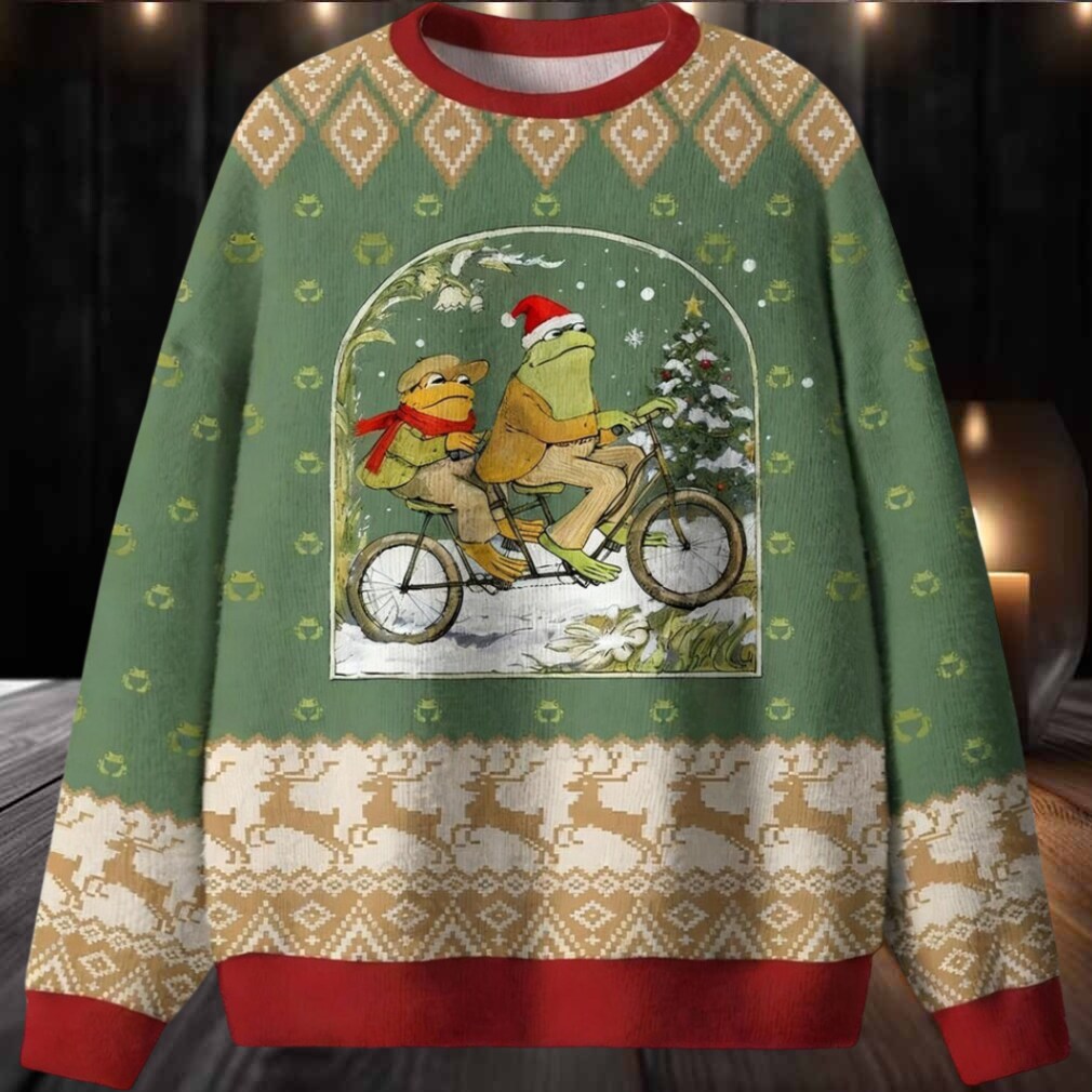 Frogs on Tandem Bicycle Ugly Christmas Sweater Frogs on Tandem Bicycle Ugly Christmas Sweater