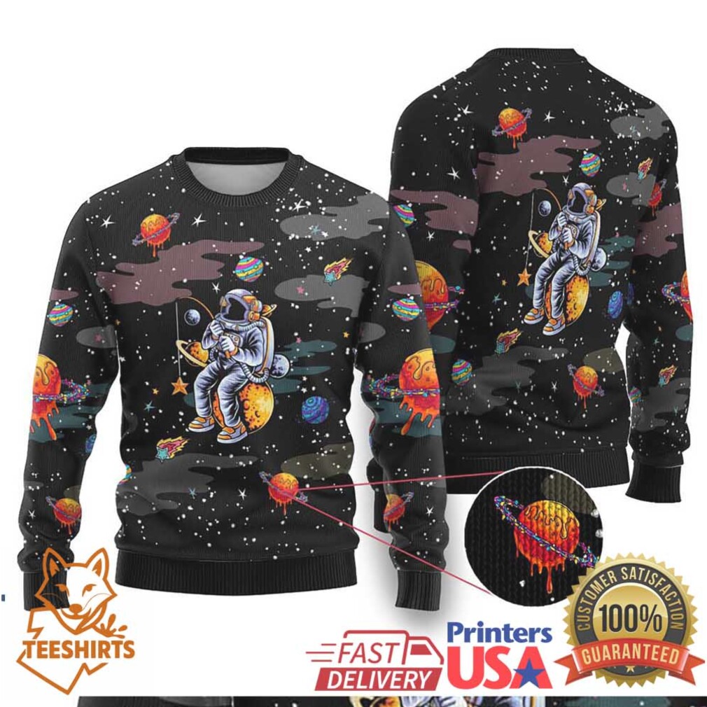 Funny Astronaut Fishing In Space Christmas Ugly Christmas Sweater Xmas Holiday Patterns Funny Astronaut Fishing In Space Christmas Ugly Christmas Sweater Xmas Holiday Patterns