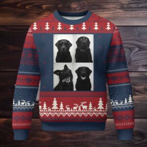 Funny Black Lab Ugly Christmas Sweater Photobooth Selfie Dog Mom Gift
