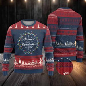 Funny Christmas Lights And Reproductive Rights Ugly Christmas Sweater Led Light