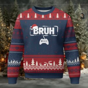 Funny Gaming Xmas Ugly Christmas Sweater Gamer Bruh Video Game