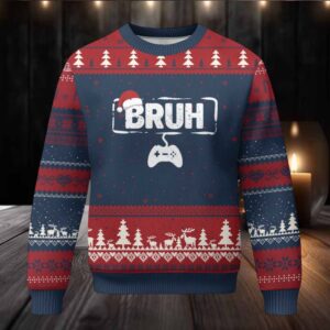 Funny Gaming Xmas Ugly Christmas Sweater Gamer Bruh Video Game