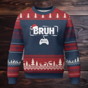 Funny Gaming Xmas Ugly Christmas Sweater Gamer Bruh Video Game