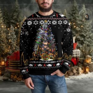Funny Godzilla Monster Tree Christmas Ugly Christmas Sweater