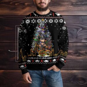 Funny Godzilla Monster Tree Christmas Ugly Christmas Sweater
