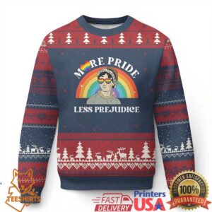 Gay Pride Ugly Christmas Sweater More Pride Less Prejudice LGBT Pride Month