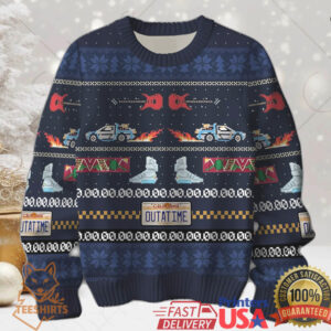 Get Back in Time For Christmas Back to the Future Ugly Christmas Sweater