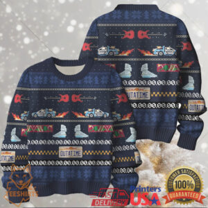 Get Back in Time For Christmas Back to the Future Ugly Christmas Sweater