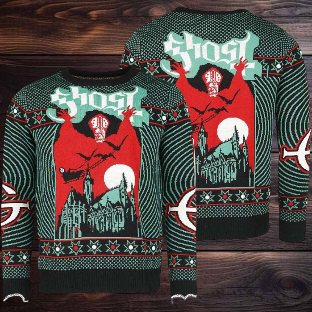 Ghost Band Bravado Nameless Ghouls Papa Emeritus Knitted Ugly Christmas Sweater Ghost Band Bravado Nameless Ghouls Papa Emeritus Knitted Ugly Christmas Sweater
