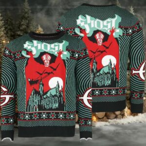 Ghost Band Bravado Nameless Ghouls Papa Emeritus Knitted Ugly Christmas Sweater