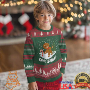 Gingerbread Ugly Christmas Sweater Oh Snap Funny Christmas Cookie Baking Squad