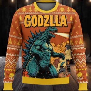 Godzil la Christmas Knitted Ugly Sweater