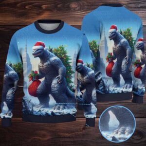 Godzilla Christmas Knitted Sweater
