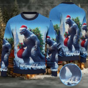 Godzilla Christmas Knitted Sweater