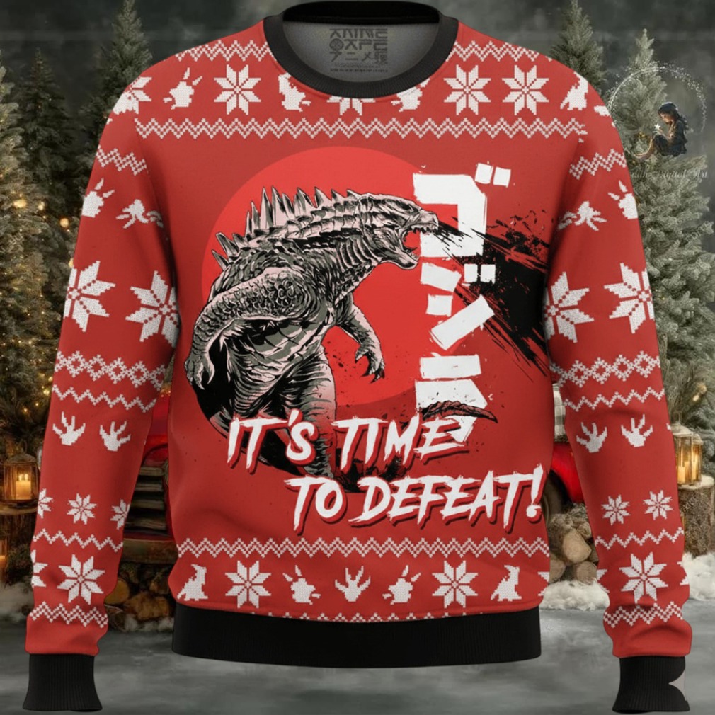 Godzilla It’s Time To Defeat Christmas Knitted Ugly Sweater Godzilla It’s Time To Defeat Christmas Knitted Ugly Sweater