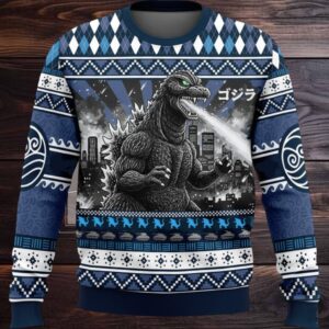 Godzilla Kaiju Christmas Ugly Sweater