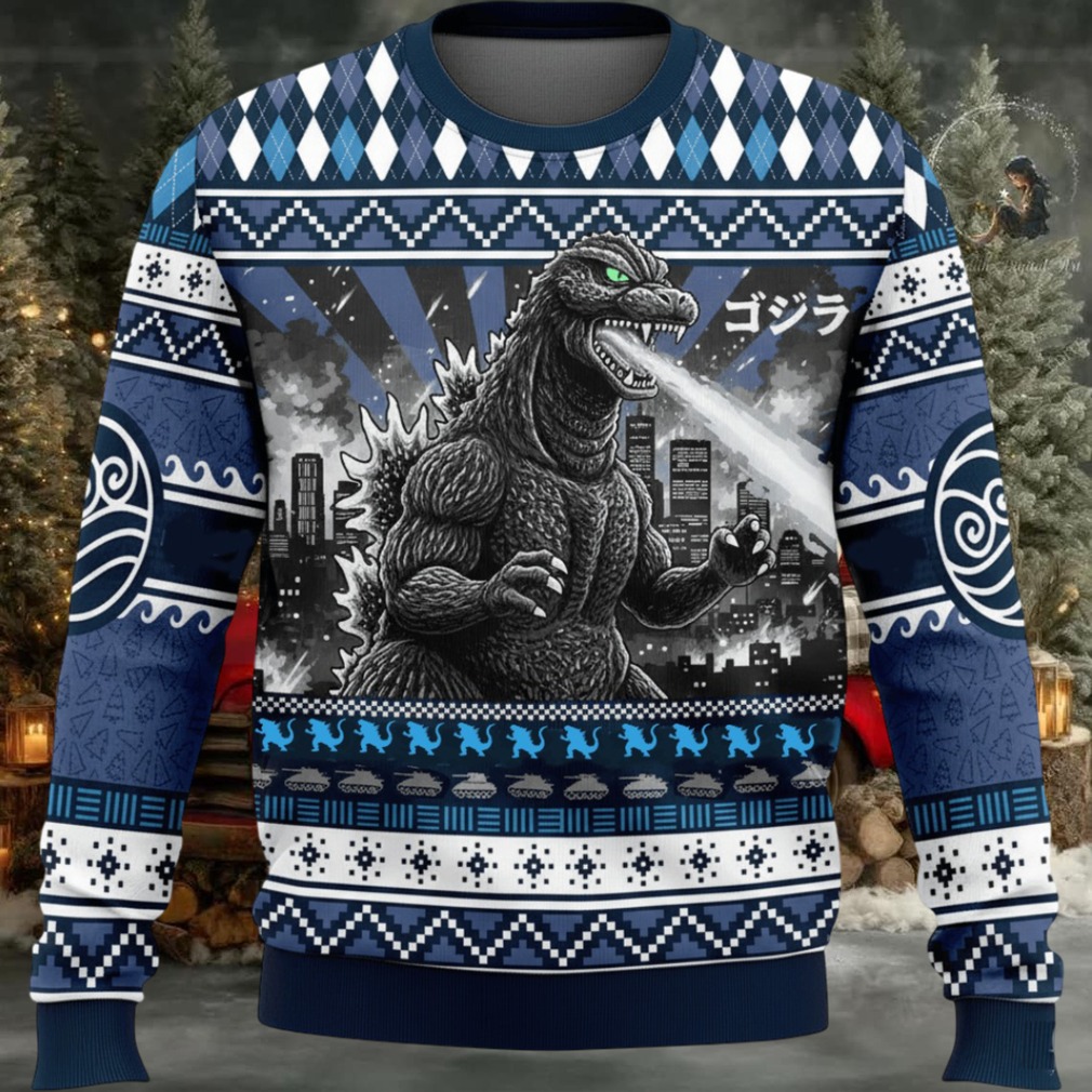 Godzilla Kaiju Christmas Ugly Sweater Godzilla Kaiju Christmas Ugly Sweater