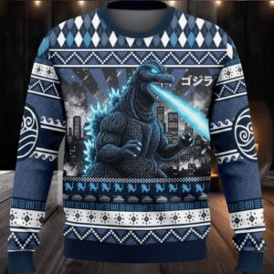 Godzilla Kaiju Japanese Christmas Ugly Sweater