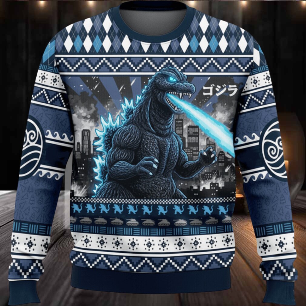 Godzilla Kaiju Japanese Christmas Ugly Sweater Godzilla Kaiju Japanese Christmas Ugly Sweater