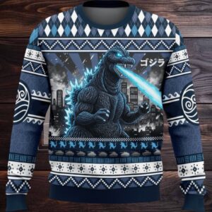 Godzilla Kaiju Japanese Christmas Ugly Sweater