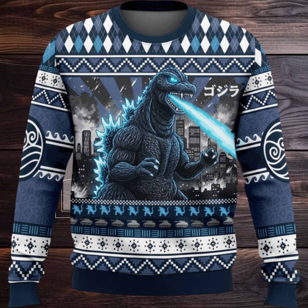 Godzilla Kaiju Japanese Christmas Ugly Sweater Godzilla Kaiju Japanese Christmas Ugly Sweater