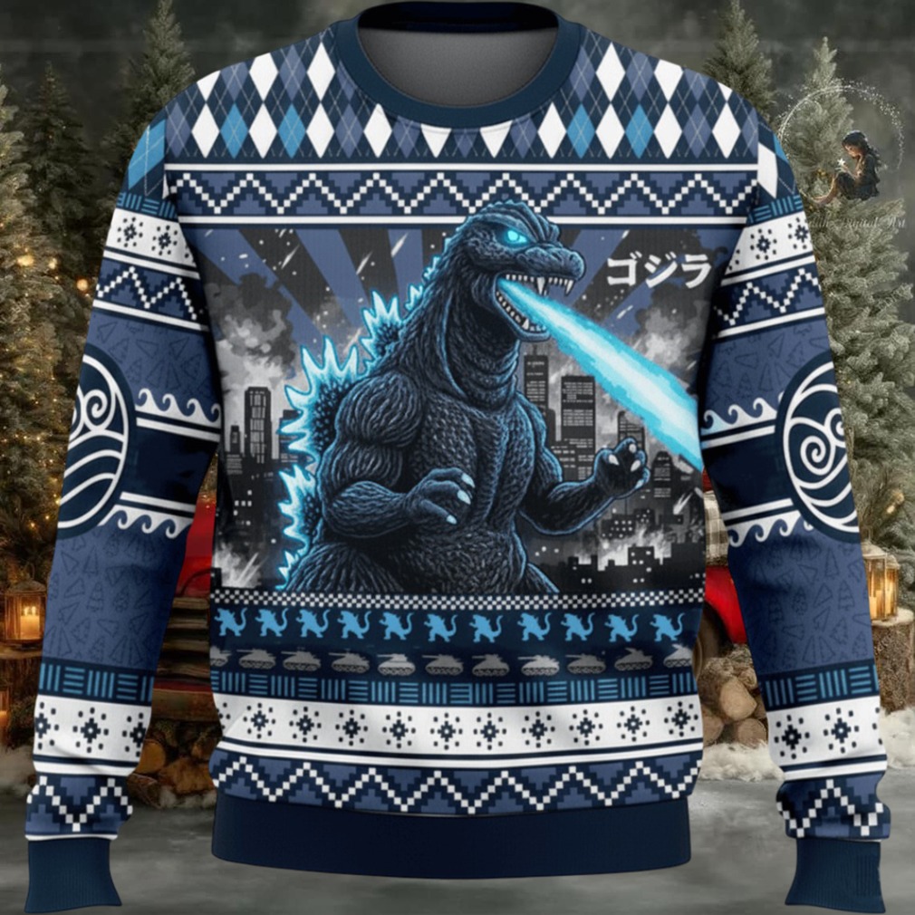 Godzilla Kaiju Japanese Christmas Ugly Sweater Godzilla Kaiju Japanese Christmas Ugly Sweater