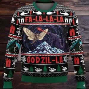 Godzilla and Mothra Christmas Knitted Ugly Sweater