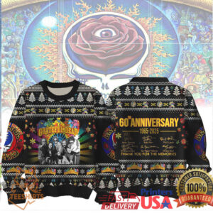 Grateful Dead 60Th Anniversary Christmas Ugly Sweater 2025