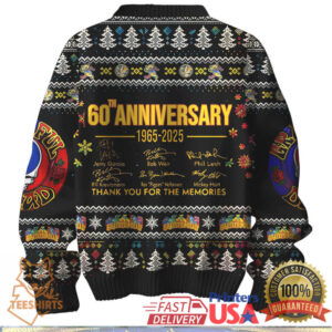 Grateful Dead 60Th Anniversary Christmas Ugly Sweater 2025
