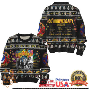 Grateful Dead 60Th Anniversary Christmas Ugly Sweater 2025