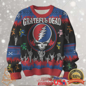 Grateful Dead Steal Your Face & Dancing Bears Ugly Christmas Sweater