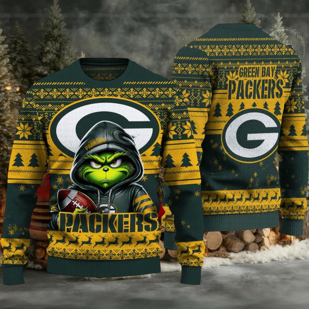 Green Bay Packers Grinch With Ball Ugly Christmas Sweaters Green Bay Packers Grinch With Ball Ugly Christmas Sweaters