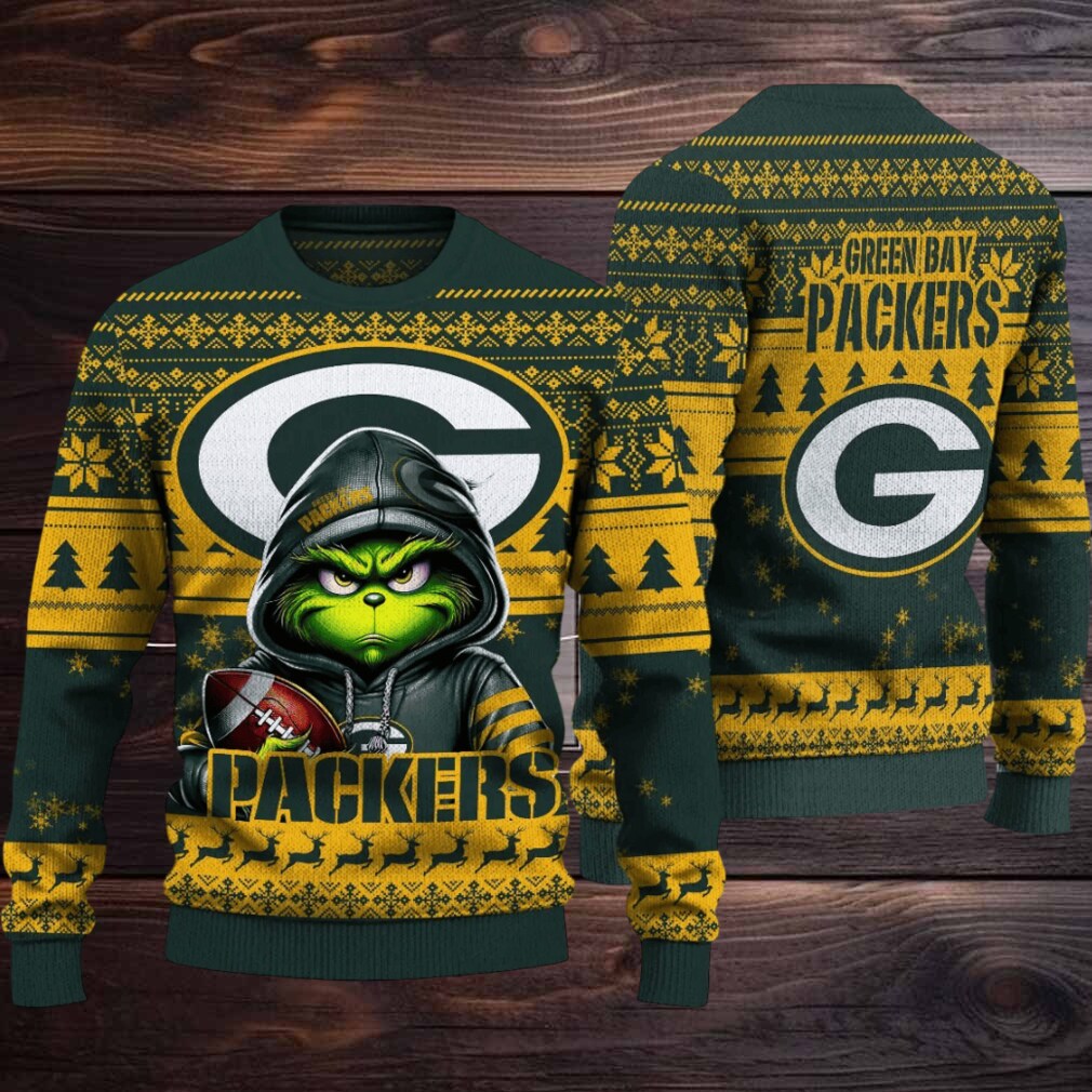 Green Bay Packers Grinch With Ball Ugly Christmas Sweaters Green Bay Packers Grinch With Ball Ugly Christmas Sweaters