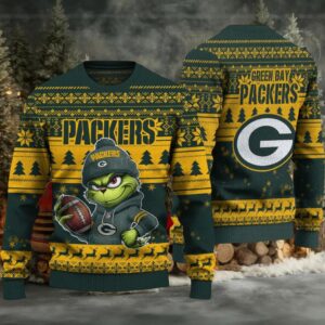 Green Bay Packers Grinch With Balls Ugly Christmas Sweaters