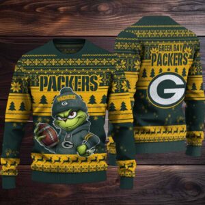 Green Bay Packers Grinch With Balls Ugly Christmas Sweaters