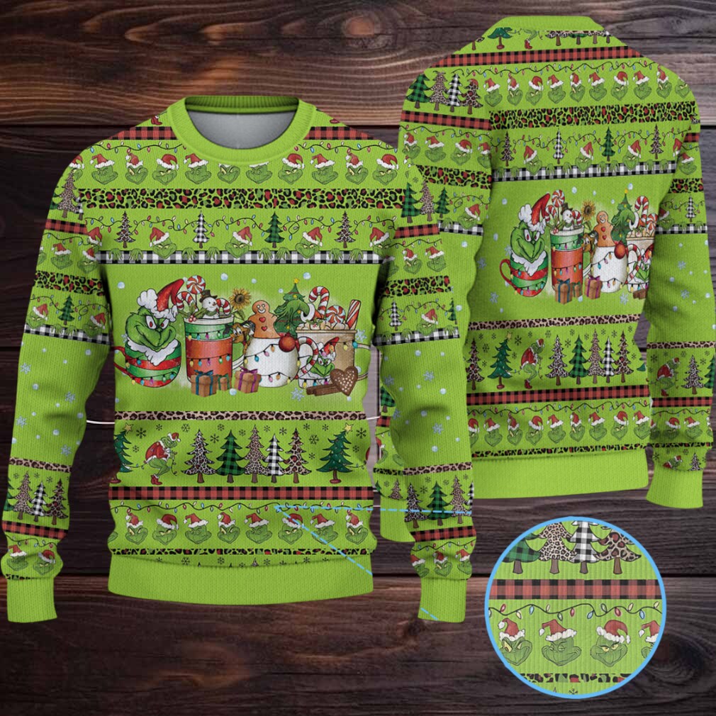 Grinch Christmas Drink Christmas Knitted Sweater Grinch Christmas Drink Christmas Knitted Sweater