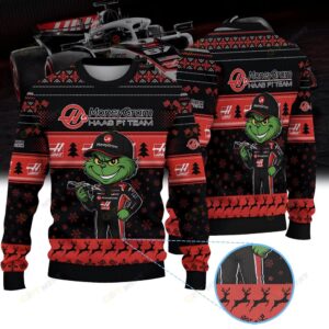 Haas F1 Team × Grinch Ugly Christmas Sweater II