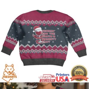 Headin For Santas Naughty Christmas Kid Ugly Christmas Sweater Xmas Holiday Patterns