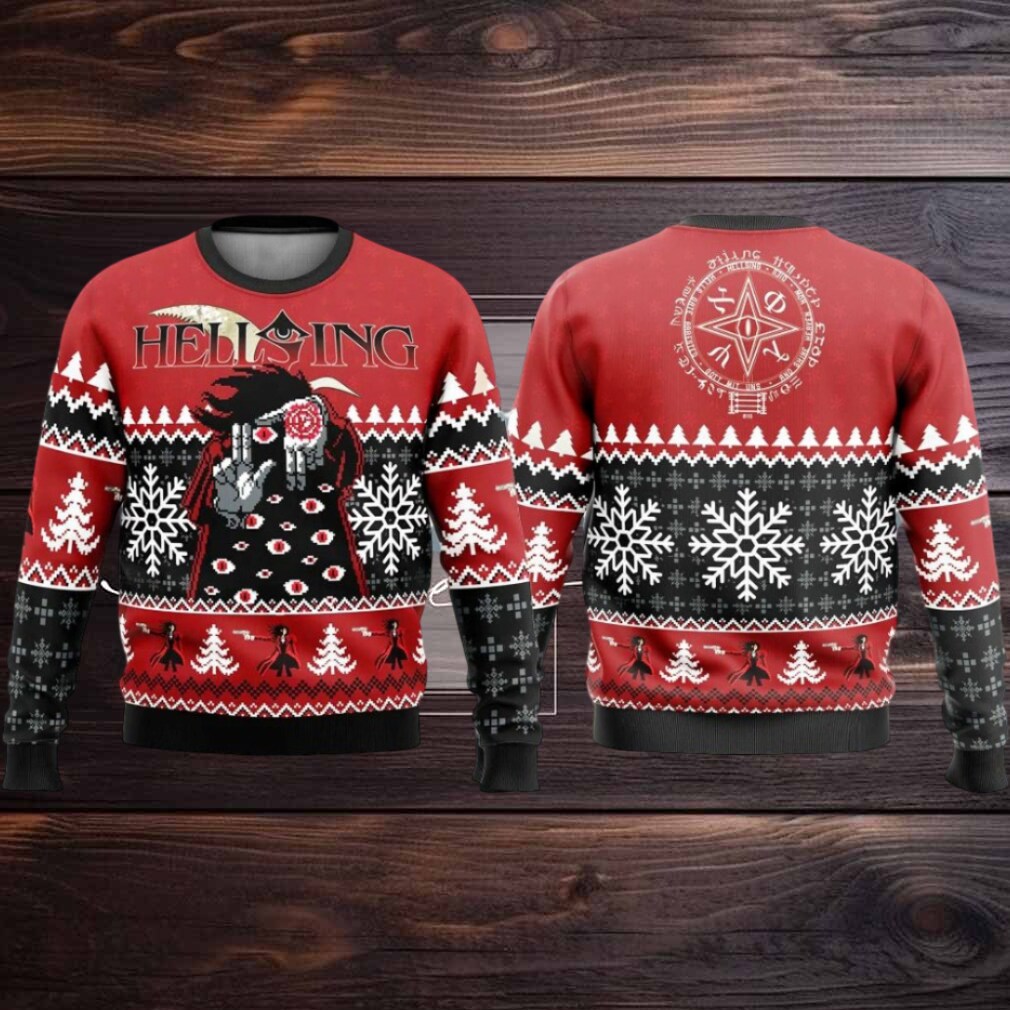 Hellsing God With Us Ugly Christmas Sweater Shirt Men Women For Sale Hellsing God With Us Ugly Christmas Sweater Shirt Men Women For Sale