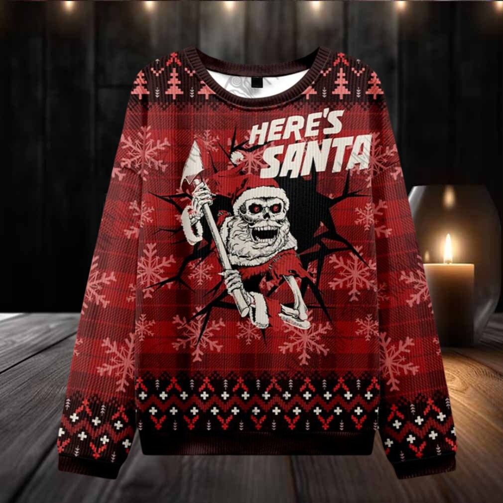 Here's Santa Ugly Sweatshirts front design