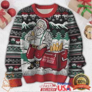 Ho Ho Hold My Beer Santa Ugly Christmas Sweater