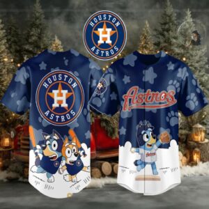 Houston Astros 2025 Bluey MLB Game Night Christmas Baseball Jersey