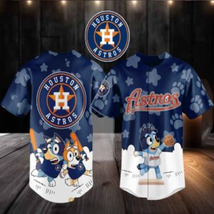 Houston Astros 2025 Bluey MLB Game Night Christmas Baseball Jersey