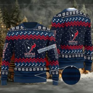 Houston Texans Football Ugly Christmas Sweater Ladies Red Blue