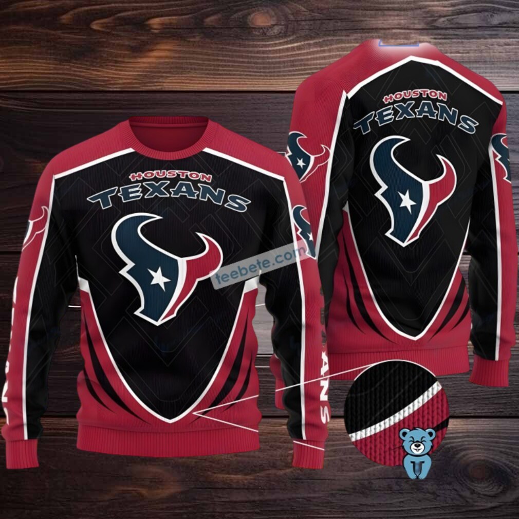 Houston Texans Football Ugly Sweater Red Black Houston Texans Football Ugly Sweater Red Black