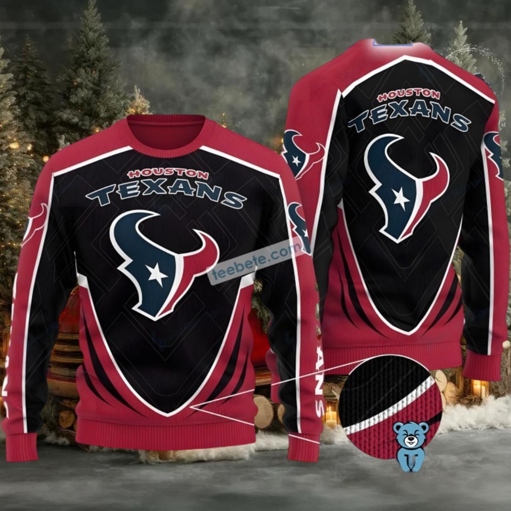 Houston Texans Football Ugly Sweater Red Black Houston Texans Football Ugly Sweater Red Black