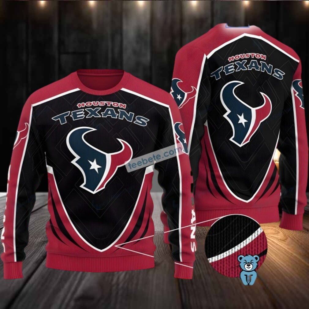 Houston Texans Football Ugly Sweater Red Black Houston Texans Football Ugly Sweater Red Black