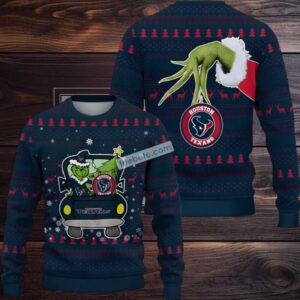 Houston Texans Grinch Driving Ugly Christmas Sweater Womens Black